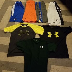 Boys youth medium lot shirts and shorts.